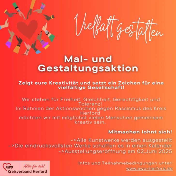 Malen, Gewinnsiel. Aktion, gestalten, Aktionswochen, gegen, Rassismus