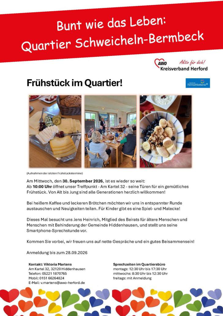 Flyer für ein Frühstück 30.09.